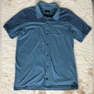 prAna Short Sleeve Button Down Men’s Large